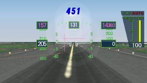 Jet de GO! Pocket (PSP) screenshot: Nose view: full throttle and we are underway.