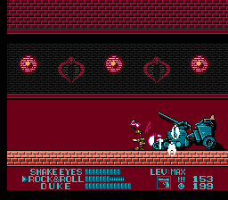 G.I. Joe: A Real American Hero (NES) screenshot: The boss at the end of the level 3 escape mission is an Overlord