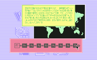 Global Commander (Commodore 64) screenshot: Press the function keys to scramble messages