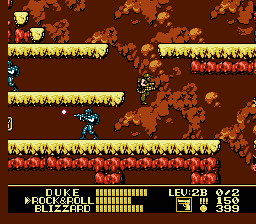 G.I. Joe: A Real American Hero (NES) screenshot: Fighting through the maze portion of the first level
