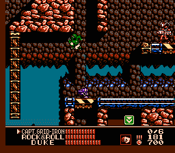 G.I. Joe: A Real American Hero (NES) screenshot: Fighting through the level 4 maze to plant bombs