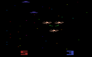 Space Battle (Atari 2600) screenshot: Destroyed a saucer...