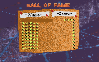 Gobman (DOS) screenshot: High score