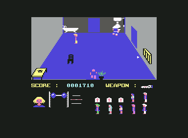 Friday the 13th (Commodore 64) screenshot: in a cabin, already lost 3 friends
