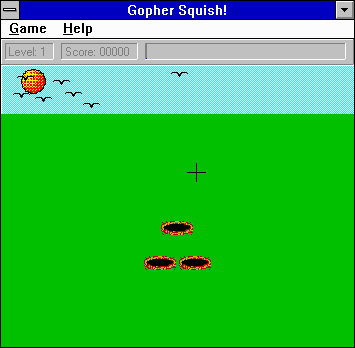 Gopher Squish! (Windows 16-bit) screenshot: Starting a new game