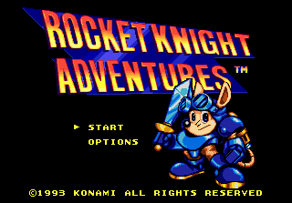 Rocket Knight Adventures (Genesis) screenshot: Title Screen