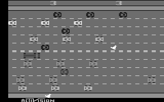 Freeway (Atari 2600) screenshot: The game in black and white mode