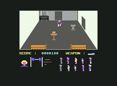 Friday the 13th (Commodore 64) screenshot: inside the church