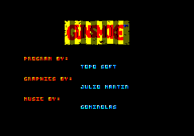 Gun.Smoke (Amstrad CPC) screenshot: Credits