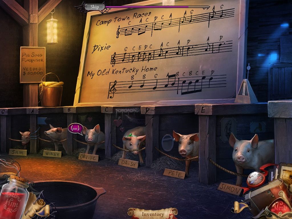 Charlaine Harris: Dying for Daylight (Windows) screenshot: Singing piglet puzzle