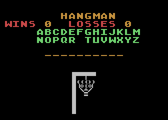 Hangman (Atari 8-bit) screenshot: I selected wrong.