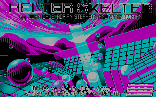 Helter Skelter (DOS) screenshot: Title screen (CGA)