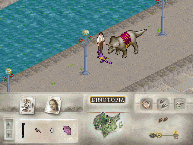 Dinotopia (DOS) screenshot: Parked triceratops
