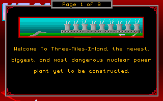 Heavy Water Jogger (DOS) screenshot: Establishing setting