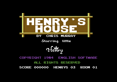 Henry's House (Commodore 64) screenshot: Title screen