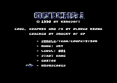 Gotcha! (Commodore 64) screenshot: Title screen.