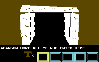 Hero of the Golden Talisman (Commodore 64) screenshot: Entering the labyrinth