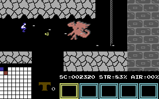 Hero of the Golden Talisman (Commodore 64) screenshot: Dragons can take a lot of damage