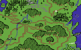 Hillsfar (Commodore 64) screenshot: World map