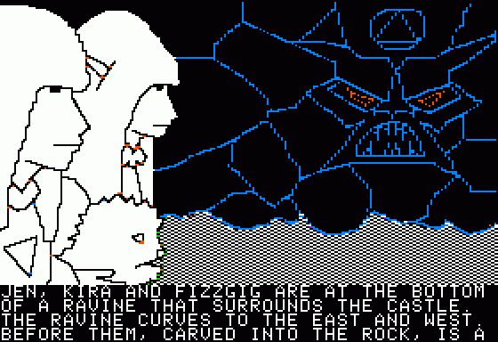 Hi-Res Adventure #6: The Dark Crystal (Apple II) screenshot: An impressive face. Or maybe... a door?