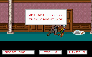 Home Alone 2: Lost in New York (DOS) screenshot: If you're not careful, the bad men catch you.