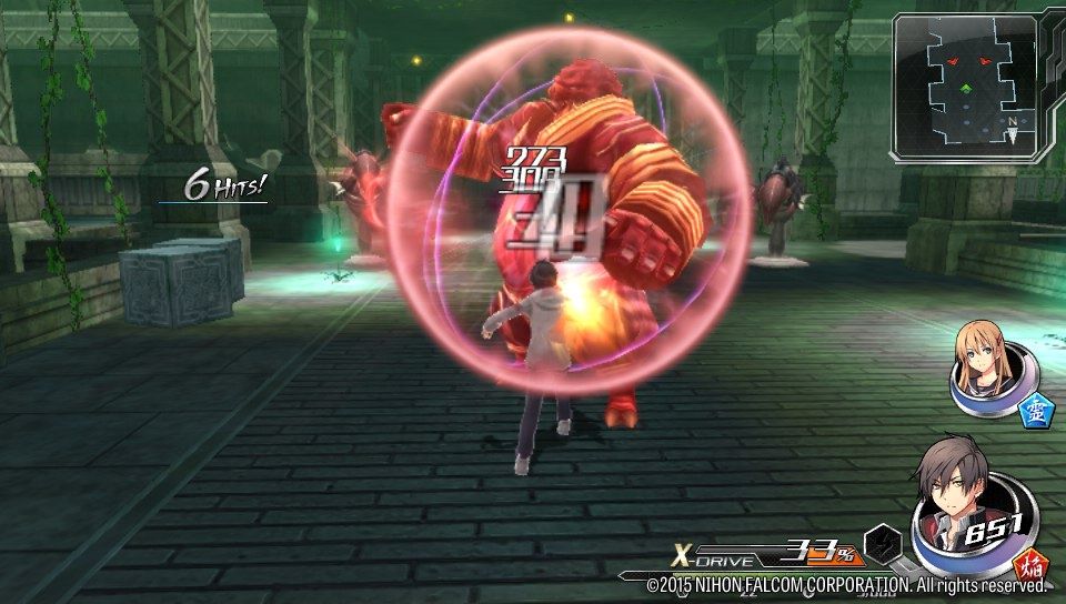 Tokyo Xanadu (PS Vita) screenshot: Punching a big monster creature (Trial version)