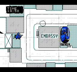 Hostage: Rescue Mission (NES) screenshot: A sniper has reached his position on the map