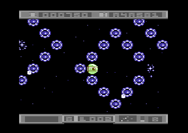 Hunter's Moon (Commodore 64) screenshot: Some blue aliens