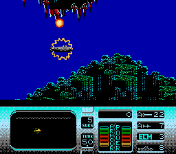 The Hunt for Red October (NES) screenshot: The ECM blast keeps the submarine safe