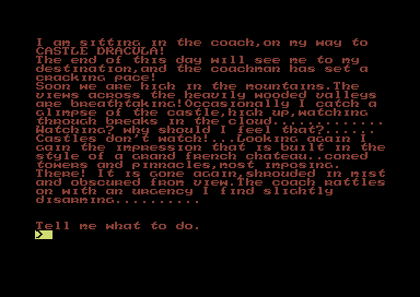 Dracula (Commodore 64) screenshot: Starting chapter 2