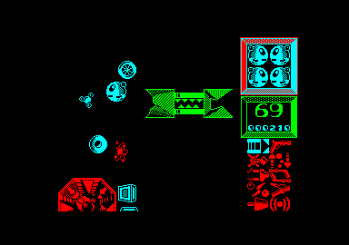 I, Ball (Amstrad CPC) screenshot: Now that does NOT look friendly.