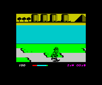 Inspector Gadget and the Circus of !!Fear!! (ZX Spectrum) screenshot: I walk a lonely road, the only one that I have ever known