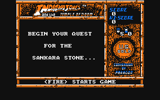 Indiana Jones and the Temple of Doom (Amstrad CPC) screenshot: Title screen
