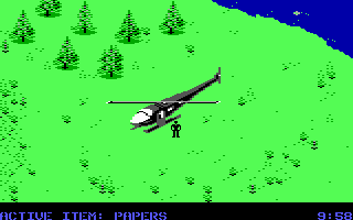 Infiltrator II (DOS) screenshot: Ok. I'm on the ground. Now What?
