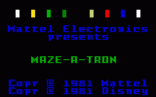 Tron: Maze-A-Tron (Intellivision) screenshot: Title Screen