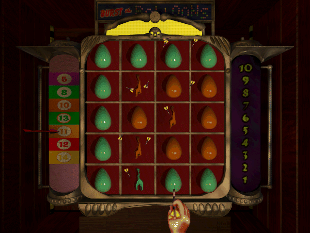 Panic in the Park (Windows 3.x) screenshot: Balloon popping game