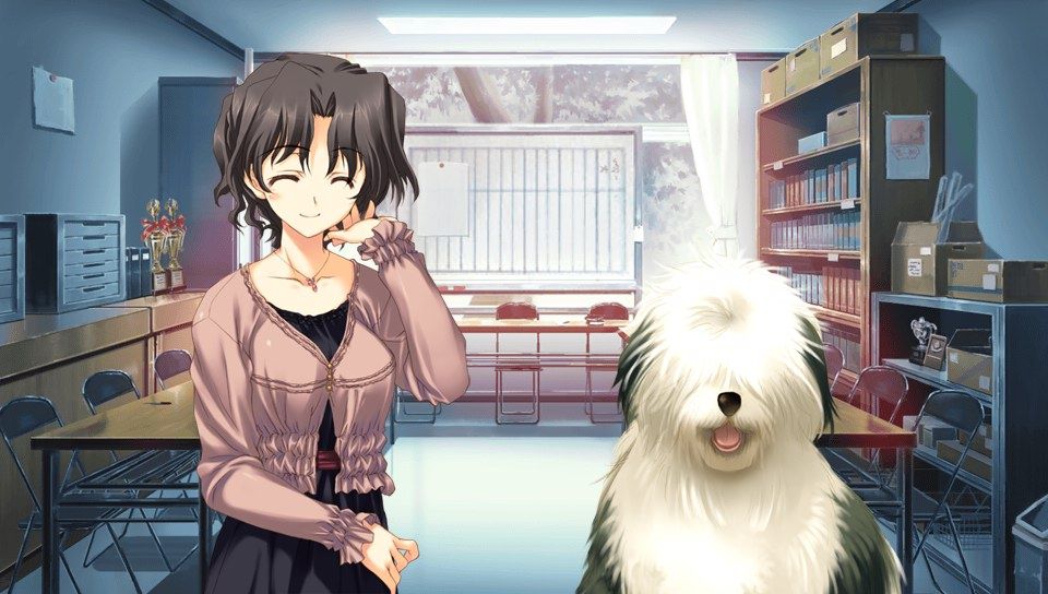 Dungeon Travelers: To Heart 2 in Another World (PS Vita) screenshot: Haruka and her dog (Trial version)
