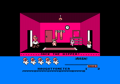 Jack the Nipper (Amstrad CPC) screenshot: In the foyer.