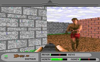 Island Peril (DOS) screenshot: Enemy with shotgun