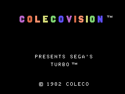 Turbo (ColecoVision) screenshot: Title screen