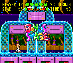 The Jetsons: Invasion of the Planet Pirates (SNES) screenshot: Bonus Stage: Collect as many items as possible before time runs out