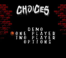 Jammit (SNES) screenshot: Main menu.