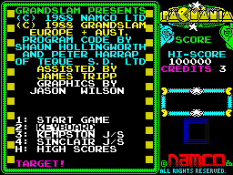 Pac-Mania (ZX Spectrum) screenshot: Title screen.