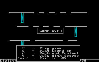 Janitor Joe (DOS) screenshot: Game over
