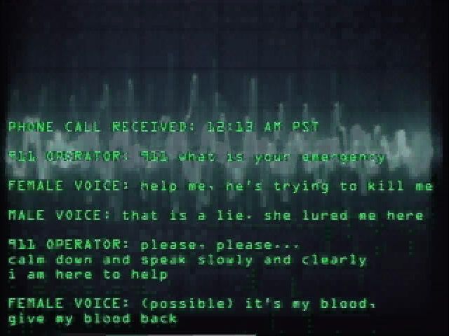 Terror T.R.A.X.: Track of the Vampire (Windows 3.x) screenshot: Analyzing incoming phone call.
