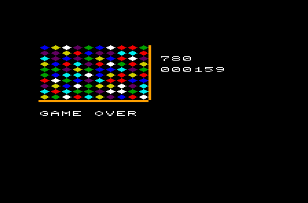Jewels 20 (VIC-20) screenshot: Game over