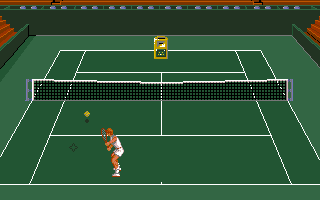 Pro Tennis Tour (Amiga) screenshot: Practicing with the machine