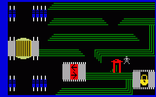 Tron: Maze-A-Tron (Intellivision) screenshot: Attacked by Recognizer