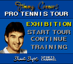 Jimmy Connors Pro Tennis Tour (SNES) screenshot: Main options
