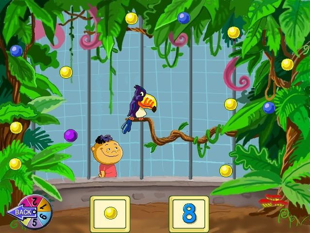 Chutes and Ladders (Windows) screenshot: A feed-the-jungle-bird minigame